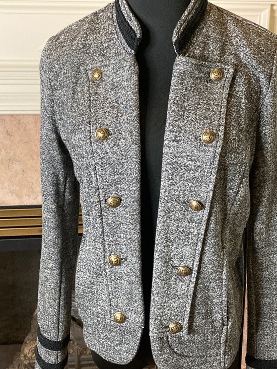 TOMMY HILFIGER Military / Sgt. Pepper Style Jacket Gray and Black Size S/P - Picture 2 of 15